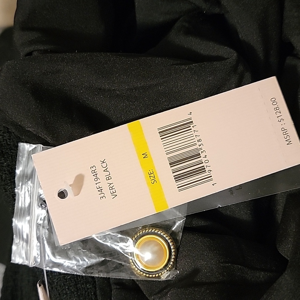 Black Women's BLAZER with Gold Accents - Picture 7 of 9